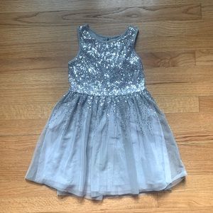 Gap Kids Gray Glitter Sequin Tulle Holiday dress toddler size 5